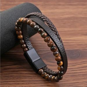 New beaded and leather bracelet